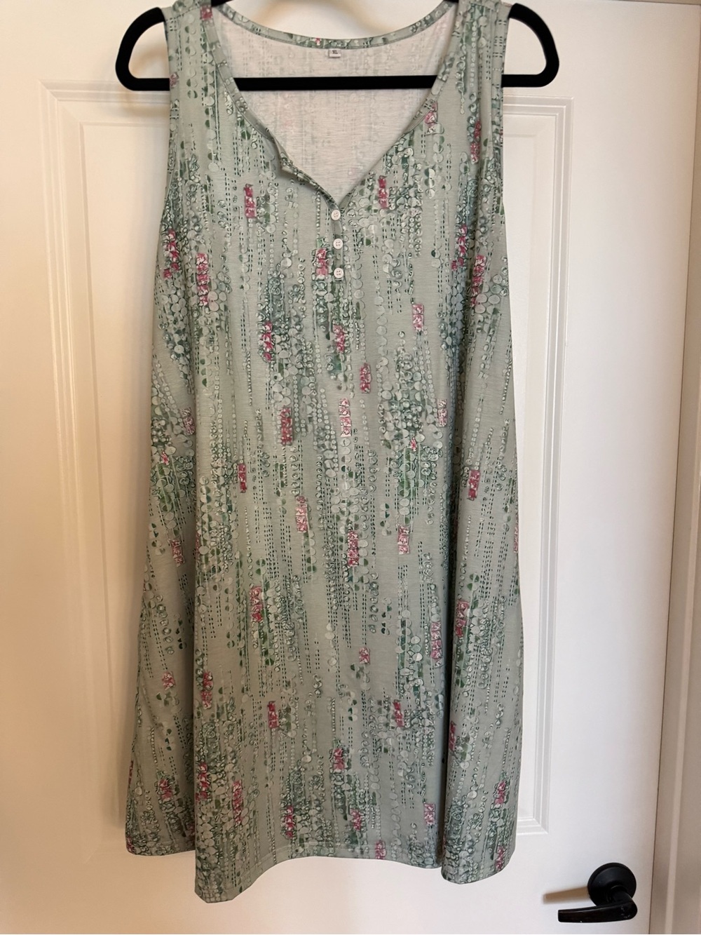 Sleeveless Mint Green Floral Swing Dress
